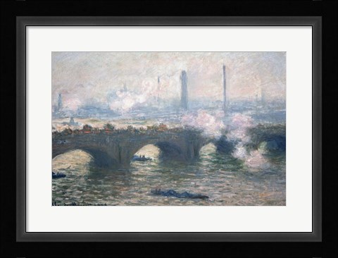 Framed Study of Waterloo Bridge at Dusk, 1903 Print