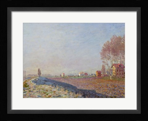 Framed Plain of Colombes, White Frost, 1873 Print