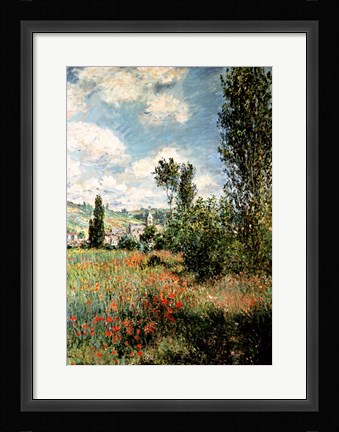 Framed Path through the Poppies, Ile Saint-Martin, Vetheuil, 1880 Print