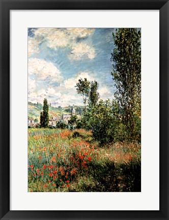Framed Path through the Poppies, Ile Saint-Martin, Vetheuil, 1880 Print