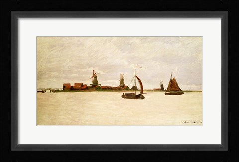 Framed Outer Harbour at Zaandam, 1871 Print