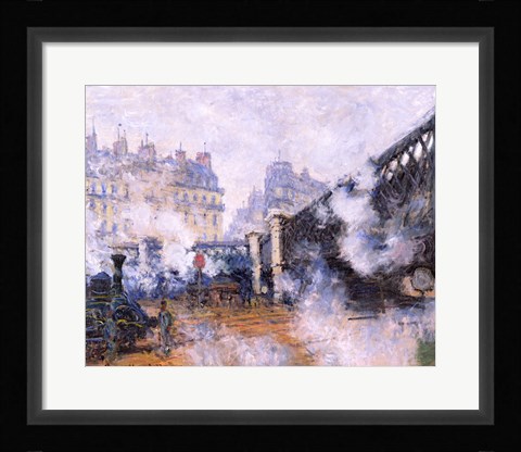 Framed Pont de l'Europe, Gare Saint-Lazare, 1877 Print