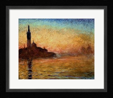 Framed View of San Giorgio Maggiore, Venice by Twilight, 1908 Print