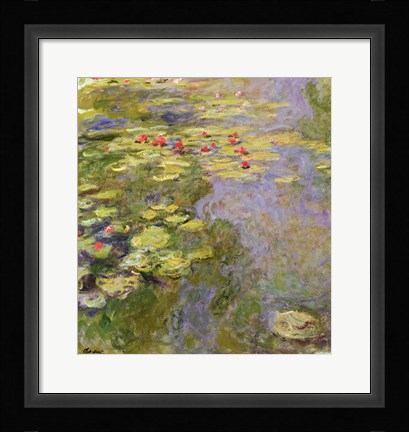 Framed Waterlily Pond, 1917-19 Print