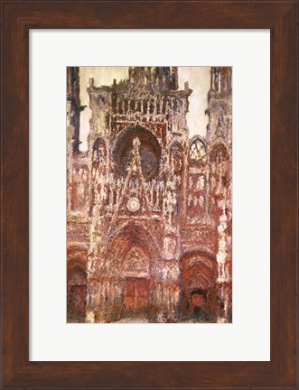 Framed Rouen Cathedral, evening, harmony in brown, 1894 Print