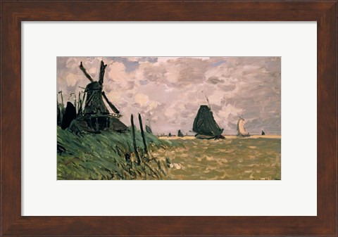 Framed Windmill near Zaandam, 19th century Print