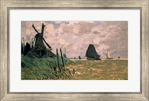 Framed Windmill near Zaandam, 19th century Print