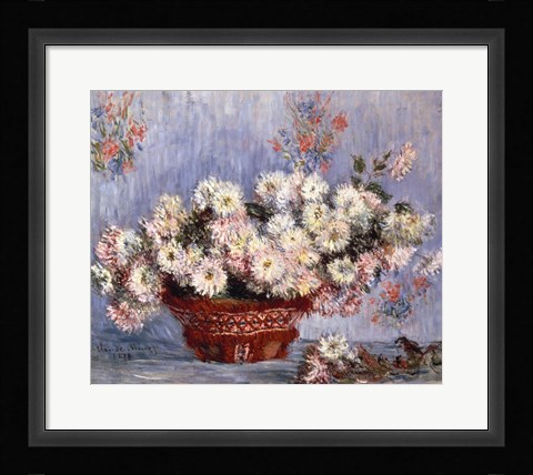 Framed Basket of Chrysanthemums, c.1878 Print
