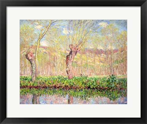 Framed Spring, River Bank at Epte, 1885 Print