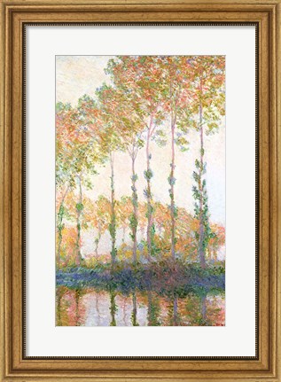 Framed Poplars on the Banks of the Epte, Autumn, 1891 Print