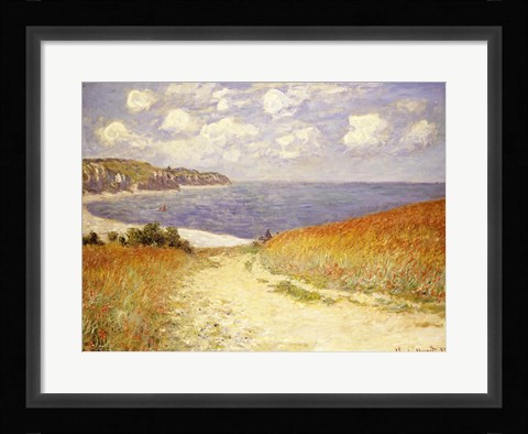 Framed Path in the Wheat at Pourville, 1882 Print