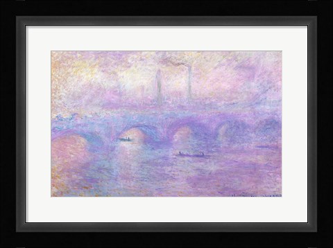 Framed Waterloo Bridge in Fog, 1899-1901 Print