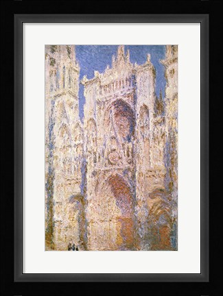 Framed Rouen Cathedral, West Facade, Sunlight, 1894 Print