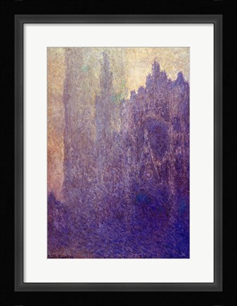 Framed Rouen Cathedral, Foggy Weather, 1894 Print