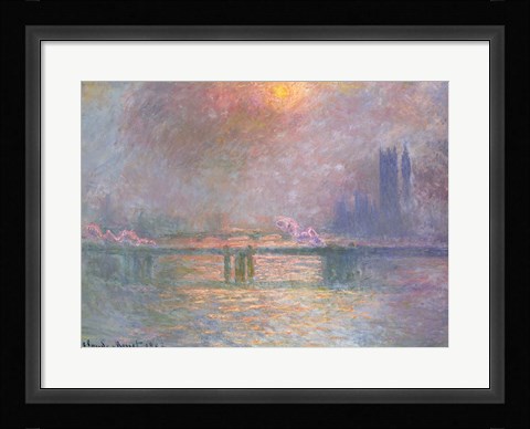 Framed Thames with Charing Cross bridge, 1903 Print