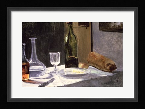Framed Still Life with Bottles, 1859 Print