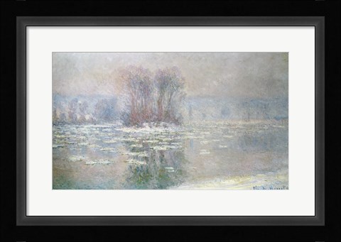 Framed Ice at Bennecourt, 1898 Print