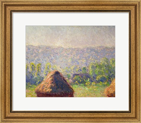 Framed Haystacks or, The End of the Summer, at Giverny, 1891 Print