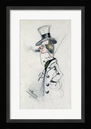 Framed Dandy with a Cigar, 1857 Print
