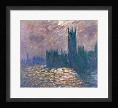 Framed Parliament, Reflections on the Thames, 1905 Print