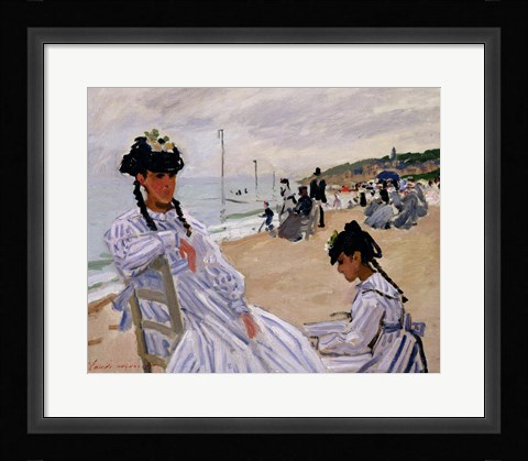Framed On the Beach at Trouville Print
