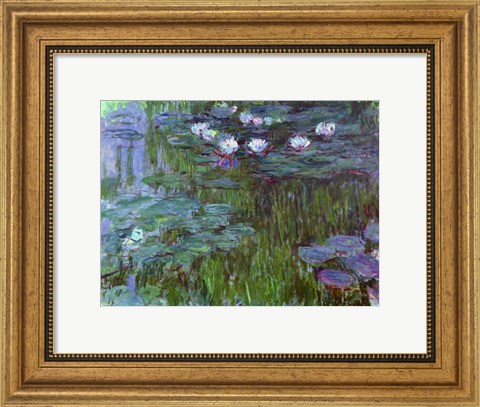 Framed Waterlilies, 1914-17 Print