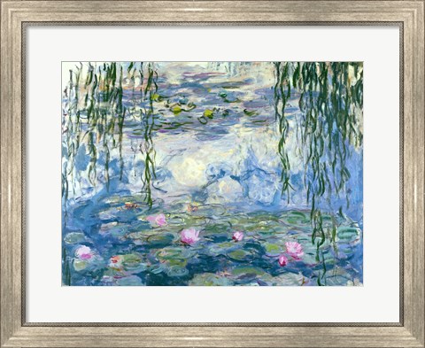 Framed Waterlilies, 1916-19 Print