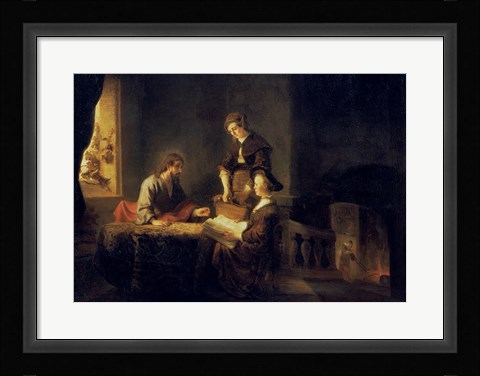 Framed Christ in the House of Martha and Mary Print