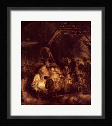 Framed Adoration of the Shepherds, 1646 Print