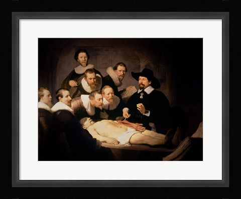 Framed Anatomy Lesson of Dr. Nicolaes Tulp, 1632 Print