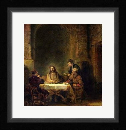 Framed Supper at Emmaus, 1648 Print