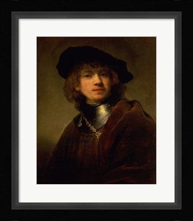 Framed 'Tronie' of a Young Man with Gorget and Beret, c.1639 Print