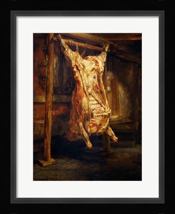 Framed Slaughtered Ox, 1655 Print