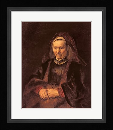 Framed Portrait of an Elderly Woman, c. 1650 Print