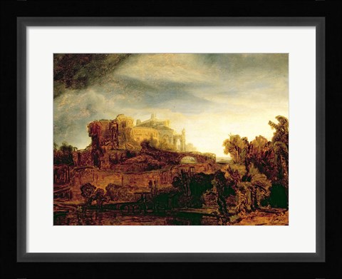Framed Landscape with a Chateau Print