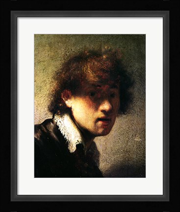 Framed Head of a Young Man or Self Portrait, 1629 Print