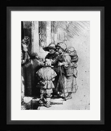 Framed Beggars on the Doorstep of a House, 1648 Print