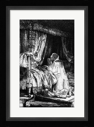 Framed King David at prayer, 1652 Print