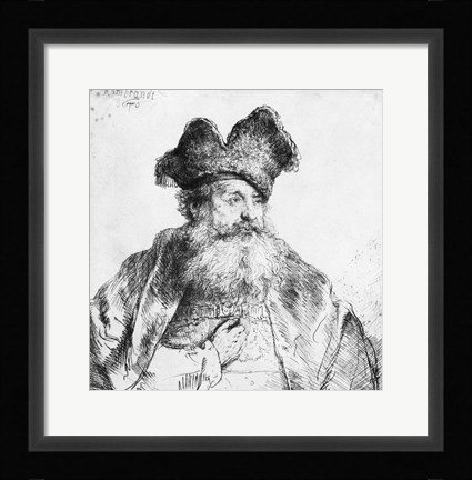 Framed Portrait of an old man Print
