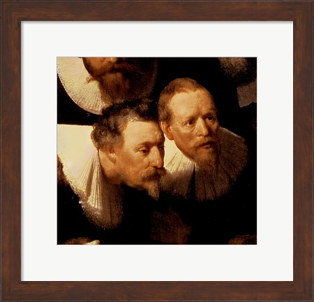 Framed Anatomy Lesson of Dr. Nicolaes Tulp, 1632 (two viewers detail) Print