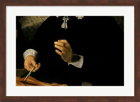 Framed Anatomy Lesson of Dr. Nicolaes Tulp, 1632 (hands detail) Print