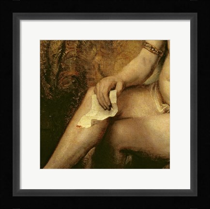 Framed Bathsheba Bathing, 1654 (lower detail) Print