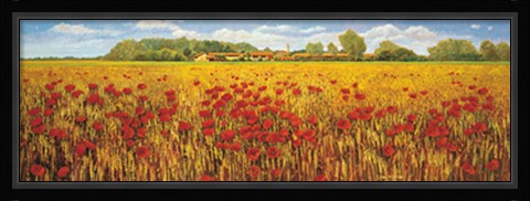 Framed Campo di papaveri Print
