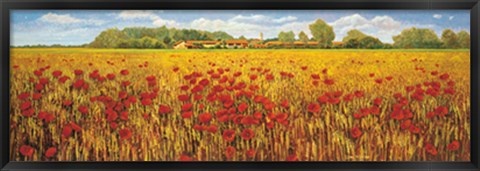 Framed Campo di papaveri Print