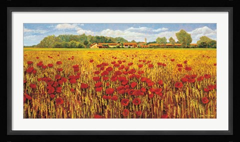 Framed Campo di papaveri Print
