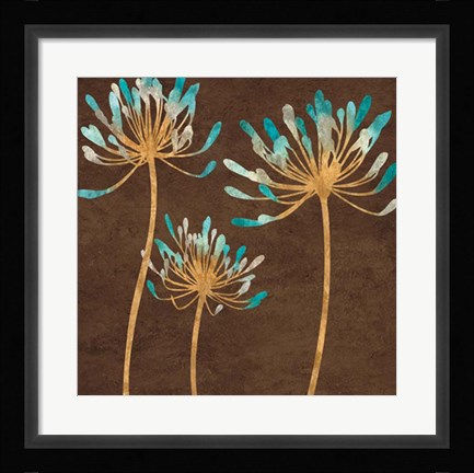 Framed Teal Bloom I Print