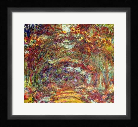 Framed Rose Path, Giverny, 1920-22 Print