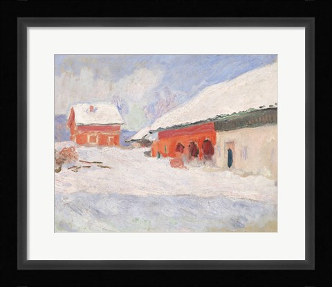 Framed Norway, Red Houses at Bjornegaard, 1895 Print