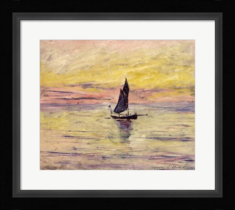 Framed Sailing Boat, Evening Effect, 1885 Print