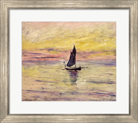 Framed Sailing Boat, Evening Effect, 1885 Print